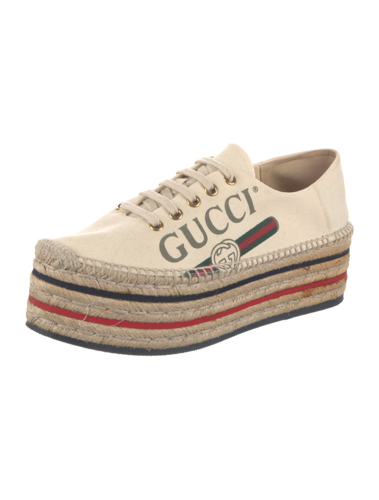 Gucci Web Accent Canvas Espadrille Sneakers